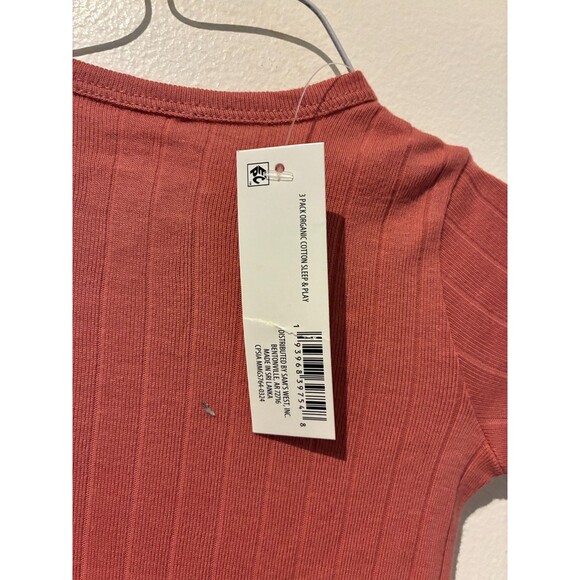 NWT Member's Mark Dark Pink 100% Organic Cotton Sleeper - 9M - Picture 3 of 4